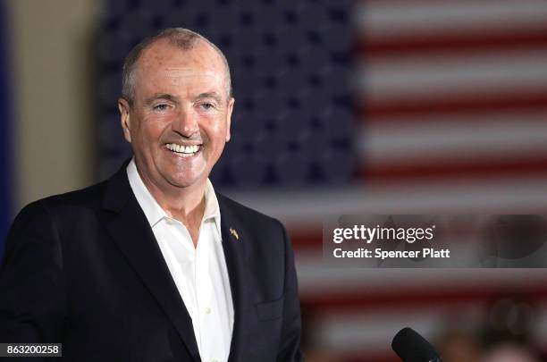 Democratic candidate Phil Murphy, who is running against Republican Lt. Gov. Kim Guadagno for the governor of New Jersey , speaks at a rally on...