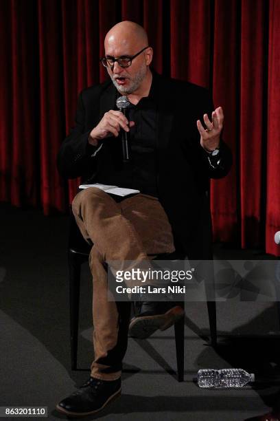 Moderator Joe Neumaier on stage during The Academy of Motion Picture Arts & Sciences official academy screening of Breathe at the MOMA Celeste Bartos...