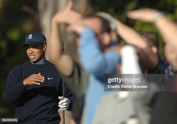 Tiger Woods in action during the first round of the 2006 Nissan Open, Presented by Countrywide at Riviera Country Club in Pacific Palisades,...