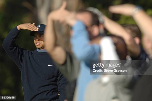 Tiger Woods in action during the first round of the 2006 Nissan Open, Presented by Countrywide at Riviera Country Club in Pacific Palisades,...