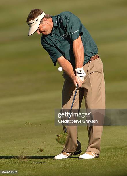 Fred Funk hits from the fifth fairway during the final round of the 2005 Target World Challenge Presented by Countrywide at the Sherwood Country Club...