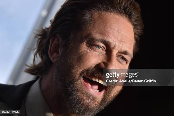 Actor Gerard Butler arrives at the premiere of 'Geostorm' at TCL Chinese Theatre on October 16, 2017 in Hollywood, California.