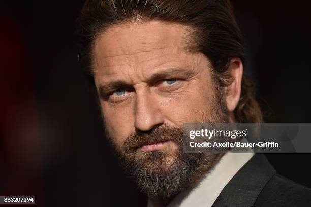 Actor Gerard Butler arrives at the premiere of 'Geostorm' at TCL Chinese Theatre on October 16, 2017 in Hollywood, California.