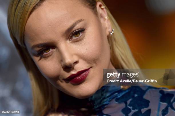 Actress Abbie Cornish arrives at the premiere of 'Geostorm' at TCL Chinese Theatre on October 16, 2017 in Hollywood, California.