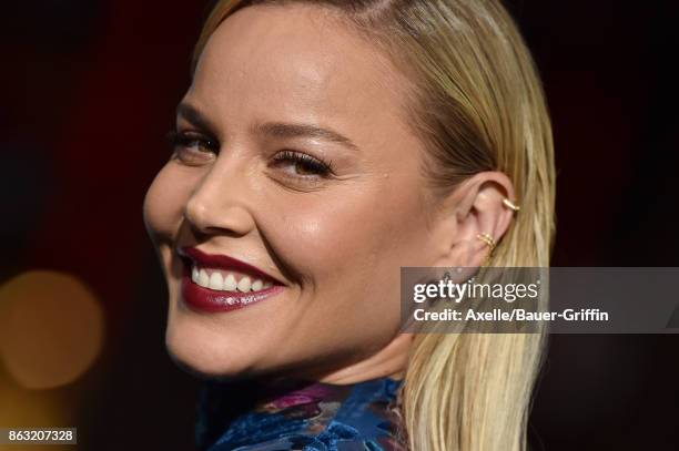 Actress Abbie Cornish arrives at the premiere of 'Geostorm' at TCL Chinese Theatre on October 16, 2017 in Hollywood, California.