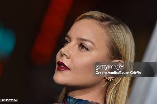 Actress Abbie Cornish arrives at the premiere of 'Geostorm' at TCL Chinese Theatre on October 16, 2017 in Hollywood, California.