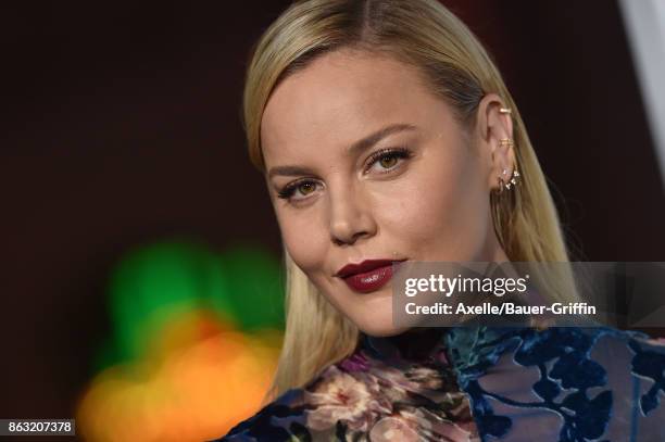 Actress Abbie Cornish arrives at the premiere of 'Geostorm' at TCL Chinese Theatre on October 16, 2017 in Hollywood, California.