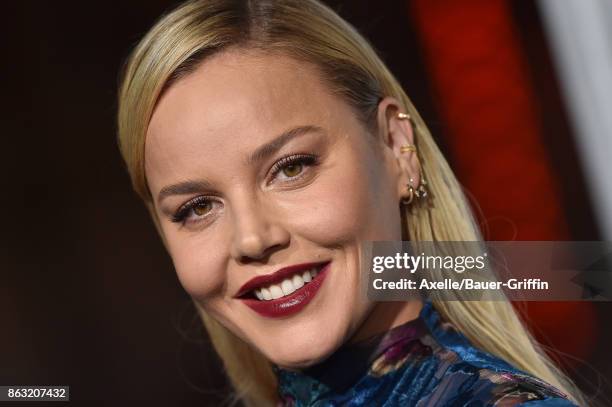 Actress Abbie Cornish arrives at the premiere of 'Geostorm' at TCL Chinese Theatre on October 16, 2017 in Hollywood, California.