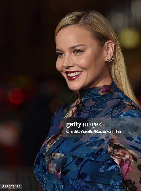 Actress Abbie Cornish arrives at the premiere of 'Geostorm' at TCL Chinese Theatre on October 16, 2017 in Hollywood, California.