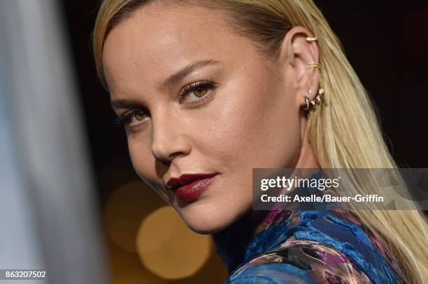 Actress Abbie Cornish arrives at the premiere of 'Geostorm' at TCL Chinese Theatre on October 16, 2017 in Hollywood, California.