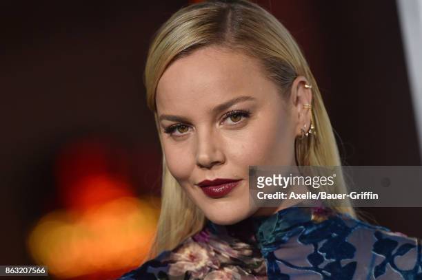 Actress Abbie Cornish arrives at the premiere of 'Geostorm' at TCL Chinese Theatre on October 16, 2017 in Hollywood, California.