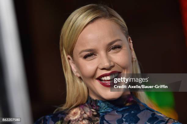 Actress Abbie Cornish arrives at the premiere of 'Geostorm' at TCL Chinese Theatre on October 16, 2017 in Hollywood, California.