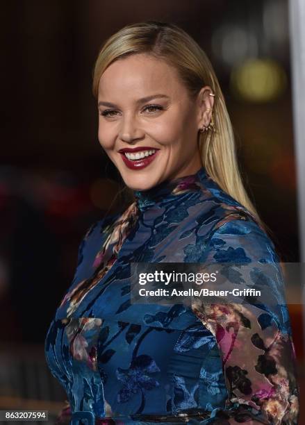 Actress Abbie Cornish arrives at the premiere of 'Geostorm' at TCL Chinese Theatre on October 16, 2017 in Hollywood, California.