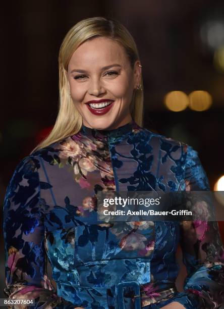 Actress Abbie Cornish arrives at the premiere of 'Geostorm' at TCL Chinese Theatre on October 16, 2017 in Hollywood, California.