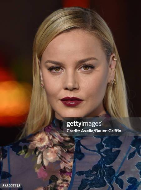 Actress Abbie Cornish arrives at the premiere of 'Geostorm' at TCL Chinese Theatre on October 16, 2017 in Hollywood, California.