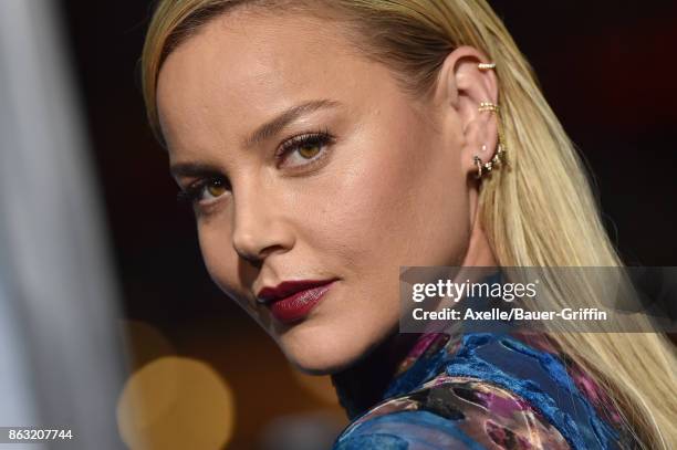 Actress Abbie Cornish arrives at the premiere of 'Geostorm' at TCL Chinese Theatre on October 16, 2017 in Hollywood, California.