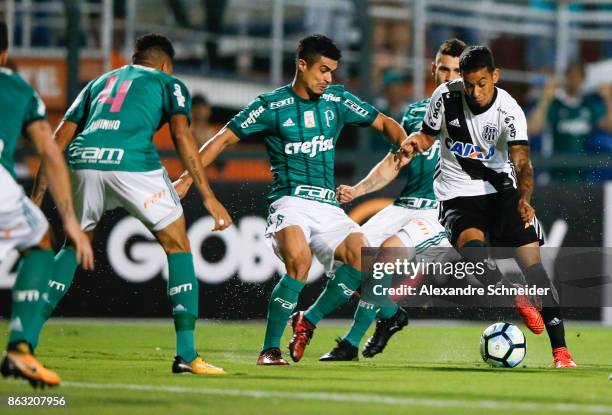 Egidio of Palmeiras and Naldo of Ponte Preta in action during the match between Palmeiras and Ponte Preta for the Brasileirao Series A 2017 at...