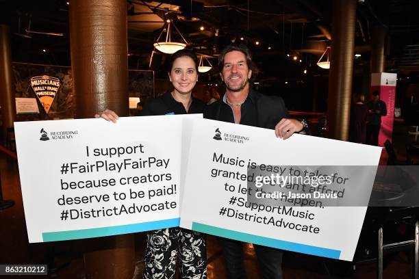 Alicia Warwick and Brett James arrives at the The Recording Academy District Advocate Day at Musicians Hall of Fame and Museum on October 19, 2017 in...