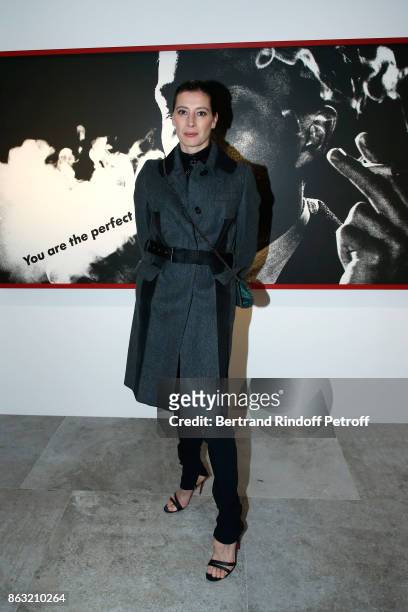 Marie-Agnes Gillot attends the Art Exhibition Reflexion Redux of Benjamin Millepied and Barbara Kruger at Studio des Acacias on October 19, 2017 in...
