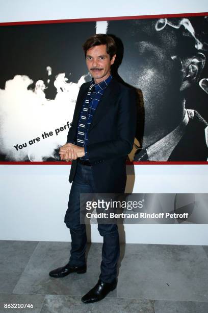 Elie Top attends the Art Exhibition Reflexion Redux of Benjamin Millepied and Barbara Kruger at Studio des Acacias on October 19, 2017 in Paris,...