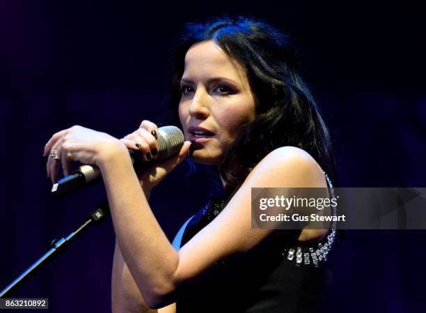 Andrea Corr of The Corrs perform on stage at the Royal Albert Hall on October 19 in London, England.