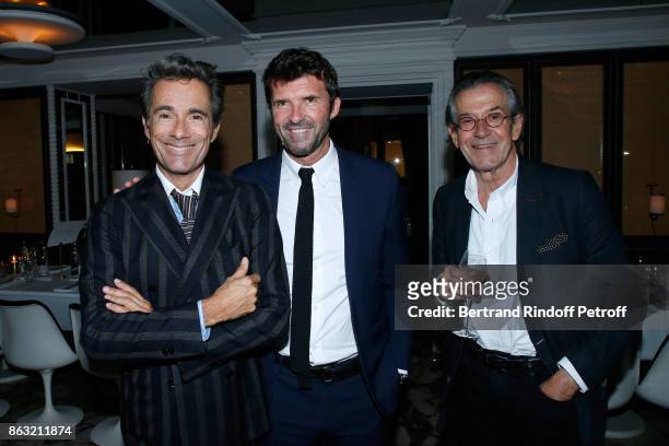 Vincent Darre, CEO of Mazarine Group Paul-Emmanuel Reiffers and Vice President of Louis Roederer, Michel Jeanneau attend the Dinner for the Art...