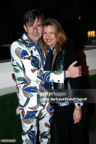 Johan Creten and Morgane Morisse attend the Dinner for the Art Exhibition Reflexion Redux and the launch of Numero Art With Benjamin Millepied and...