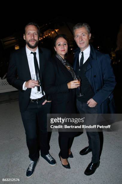 Jerome Sans and his wife Morgan attend the Dinner for the Art Exhibition Reflexion Redux and the launch of Numero Art With Benjamin Millepied and...