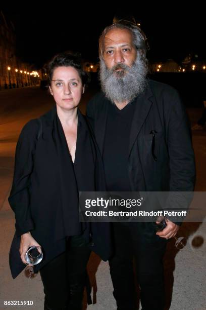 Artists :mentalKLINIK attend the Dinner for the Art Exhibition Reflexion Redux and the launch of Numero Art With Benjamin Millepied and Barbara...