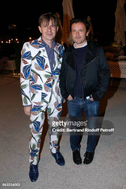 Artists Johan Creten and Jean-Michel Othoniel attend the Dinner for the Art Exhibition Reflexion Redux and the launch of Numero Art With Benjamin...