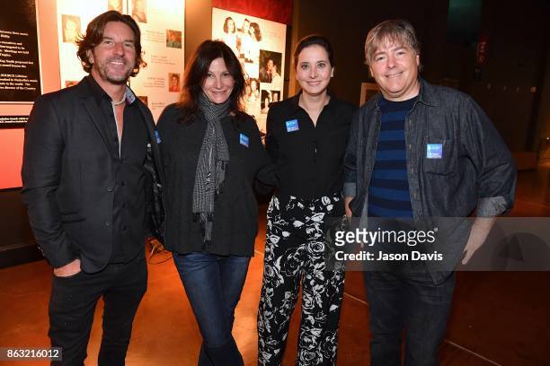 Brett James, Tracy Gershon, Alicia Warwick and Bela Fleck arrive at the The Recording Academy District Advocate Day at Musicians Hall of Fame and...