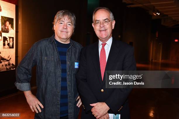 Musician Bela Fleck and Representative Jim Cooper arrive at the The Recording Academy District Advocate Day at Musicians Hall of Fame and Museum on...
