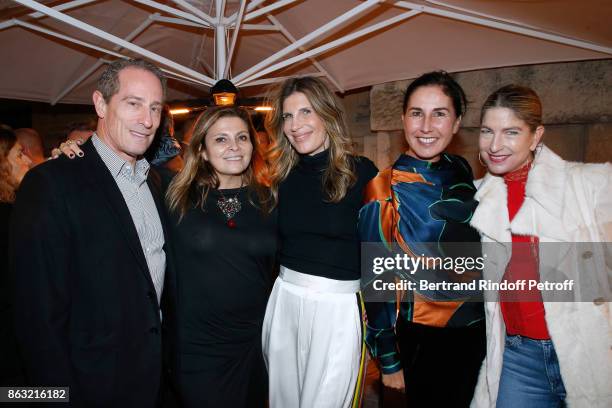 David Israel, Valerie Cueto, Julie Hillman, Nathalie Fournier and Joyce Gato attend the Dinner for the Art Exhibition Reflexion Redux and the launch...