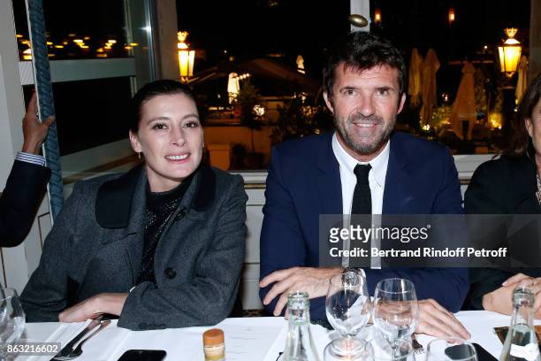 Marie-Agnes Gillot and CEO of Mazarine Group Paul-Emmanuel Reiffers attend the Dinner for the Art Exhibition Reflexion Redux and the launch of Numero...
