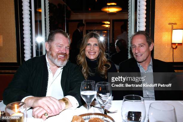 Richard Makin-Poole, Julie Hillman and guest attend the Dinner for the Art Exhibition Reflexion Redux and the launch of Numero Art With Benjamin...
