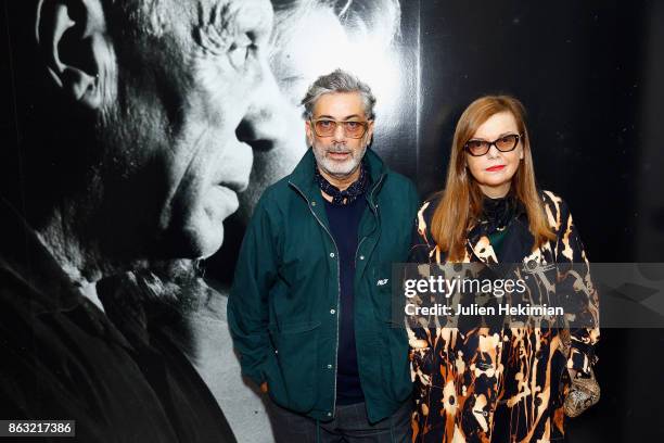 Martine Sitbon and guest attend "Picasso and Maya, Father and Daughter" Exhibition Curated By Diana Widmaier Picasso at Gagosian Paris on October 19,...