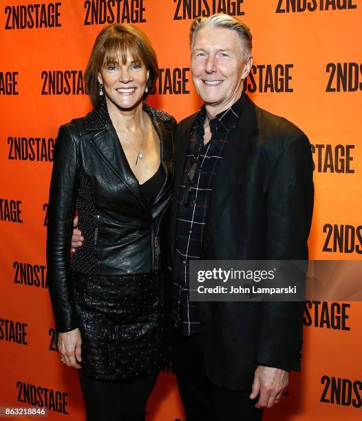 Carolyn McCormick and Byron Jennings attend the Torch Song" Off-Broadway opening night at Tony Kiser Theatre on October 19, 2017 in New York City.