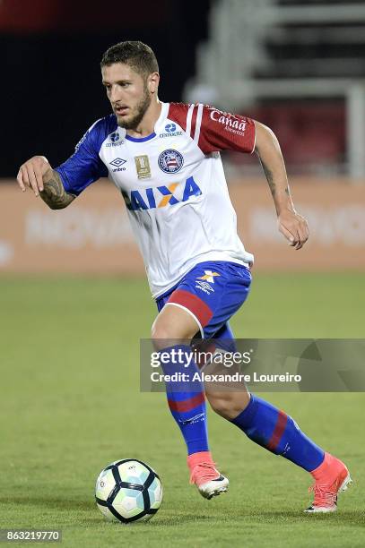 RafaelÂ of Bahia in action during the match between Flamengo and Bahia as part of Brasileirao Series A 2017 at Ilha do Urubu Stadium on October 19,...