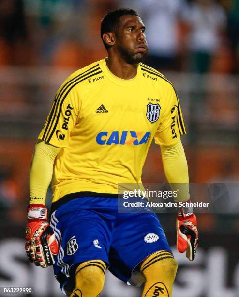 Aranha of Ponte Preta in action during the match between Palmeiras and Ponte Preta for the Brasileirao Series A 2017 at Pacembu Stadium on October...