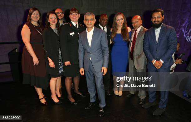 Tracy Porter, Gemma Taylor, Richard Angell, Dany Cotton, Sadiq Khan, Pat Goulbourne, Emily Lewis, Shehan Hettiaratchy and Zain Miah attend The London...