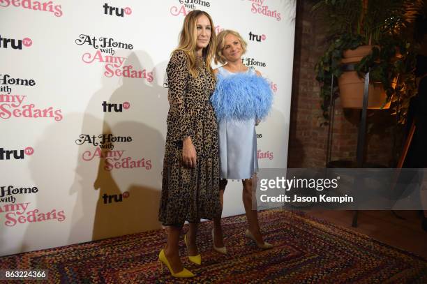 Sarah Jessica Parker and Amy Sedaris attend the premiere screening and party for truTVs new comedy series At Home with Amy Sedaris at The Bowery...