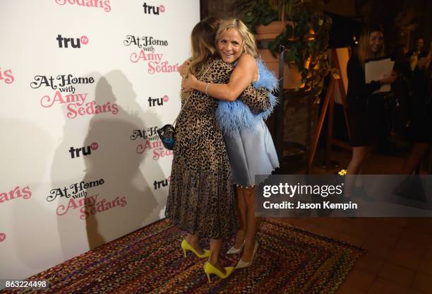 Sarah Jessica Parker and Amy Sedaris embrace during the premiere screening and party for truTVs new comedy series At Home with Amy Sedaris at The...