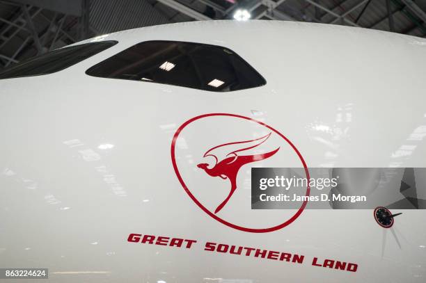 The new Qantas Boeing 787 Dreamliner arrives in Sydney for the first time on October 20, 2017 in Sydney, Australia.