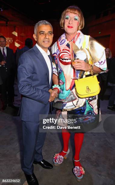 Sadiq Khan and Grayson Perry attend The London Evening Standard's Progress 1000: London's Most Influential People in partnership with Citi on October...