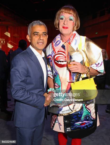 Sadiq Khan and Grayson Perry attend The London Evening Standard's Progress 1000: London's Most Influential People in partnership with Citi on October...