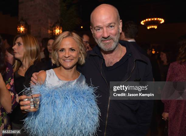 Amy Sedaris and Michael Stipe attend the premiere screening and party for truTVs new comedy series At Home with Amy Sedaris at The Bowery Hotel on...