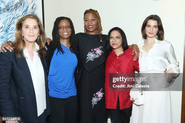 Paula Weinstein, R. Shanea Williams, Nikyatu Jusu, Mira Nair and Rachel Weisz attend Through Her Lens: The Tribeca Chanel Women's Filmmaker Program...