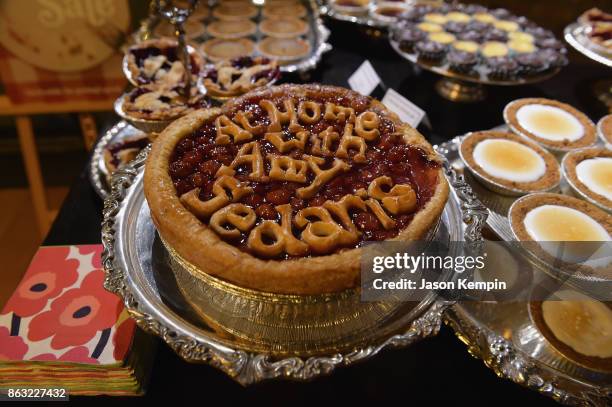 Pie on display during the premiere screening and party for truTVs new comedy series At Home with Amy Sedaris at The Bowery Hotel on October 19,...