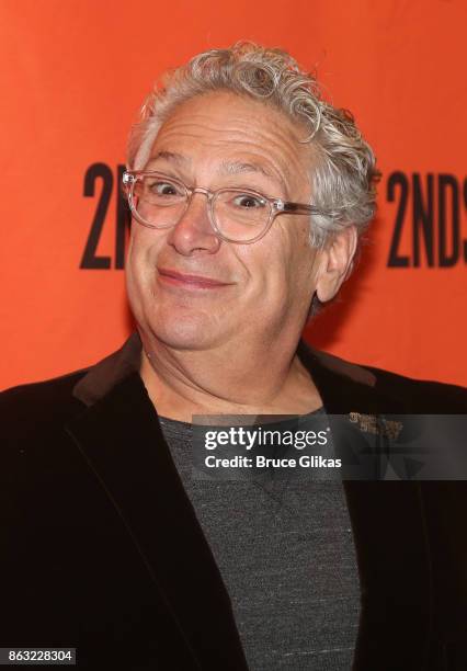 Playwright Harvey Fierstein poses at the Opening Night arrivals for "Torch Song" at The Second Stage Tony Kiser Theatre on October 19, 2017 in New...