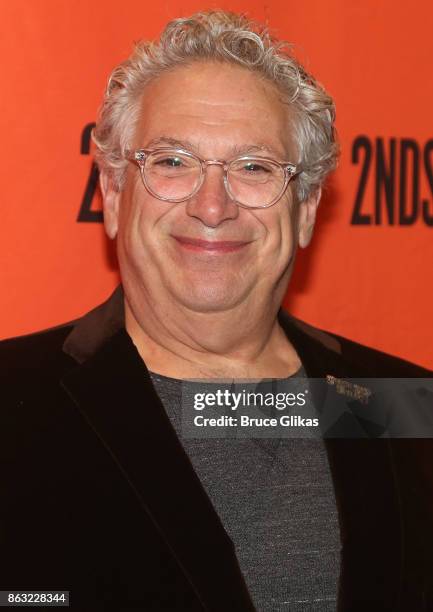 Playwright Harvey Fierstein poses at the Opening Night arrivals for "Torch Song" at The Second Stage Tony Kiser Theatre on October 19, 2017 in New...